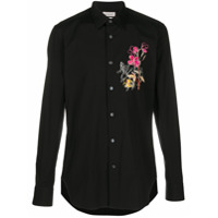 Alexander McQueen Camisa com bordado floral - Preto