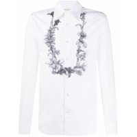 Alexander McQueen Camisa com botões e estampa floral - Branco