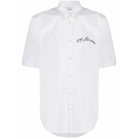 Alexander McQueen Camisa mangas curtas com logo bordado - Branco