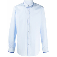 Alexander McQueen Camisa mangas longas com colarinho duplo - Azul