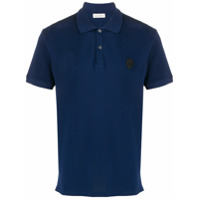Alexander McQueen Camisa polo com patch caveira - Azul