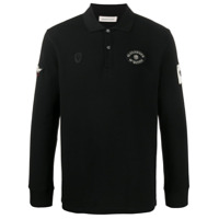 Alexander McQueen Camisa polo com patches de logo - Preto