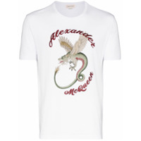 Alexander McQueen Camiseta com dragão bordado - Branco