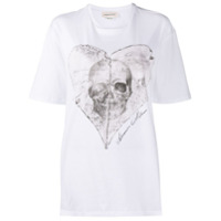 Alexander McQueen Camiseta com estampa de caveira e coração - Branco
