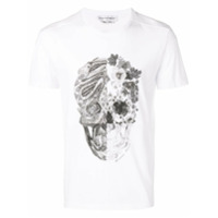 Alexander McQueen Camiseta com estampa de caveira floral - Branco