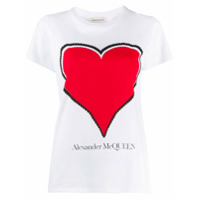 Alexander McQueen Camiseta com estampa de coração - Branco