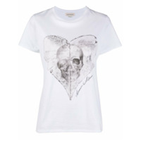 Alexander McQueen Camiseta com estampa de coração e caveira - Branco