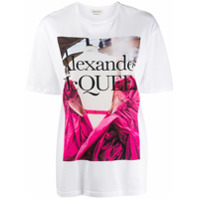 Alexander McQueen Camiseta com estampa de rosa - Branco
