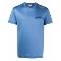 Alexander McQueen Camiseta com logo bordado - Azul