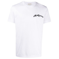 Alexander McQueen Camiseta com logo bordado - Branco