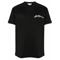 Alexander McQueen Camiseta com logo bordado - Preto