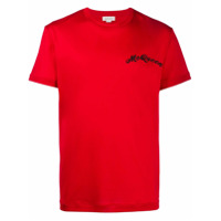 Alexander McQueen Camiseta com logo bordado - Vermelho