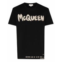 Alexander McQueen Camiseta com logo de grafite - Preto