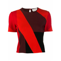 Alexander McQueen Camiseta com recorte contrastante - Vermelho