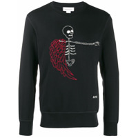 Alexander McQueen Camiseta Skull metálica - Preto