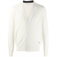 Alexander McQueen Cardigan de tricô com patch de logo - Neutro