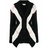 Alexander McQueen Cardigan Exploded de tricÃ´ canelado - Preto