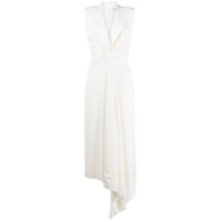 Alexander McQueen drape evening dress - Branco