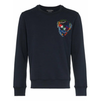 Alexander McQueen embroidered skull cotton sweatshirt - Azul