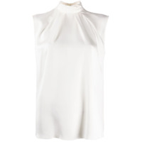 Alexander McQueen high-neck pleated silk blouse - Neutro