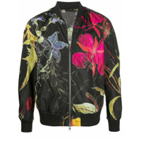 Alexander McQueen Jaqueta bomber com estampa floral - Preto