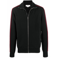 Alexander McQueen Jaqueta com zíper e aplicação nas mangas - Preto