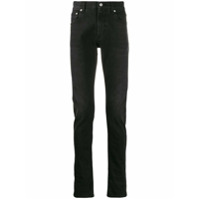 Alexander McQueen Jaqueta jeans slim com bordado - Preto