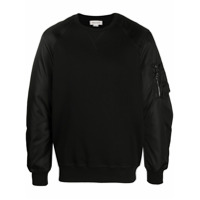 Alexander McQueen Moletom com zíper no bolso - Preto
