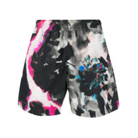 Alexander McQueen Short de natação aquarelado - Branco