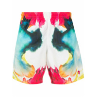 Alexander McQueen Short de natação aquarelado - Branco