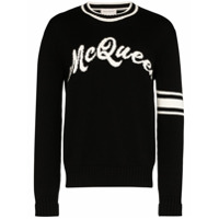 Alexander McQueen Suéter de tricô com logo - Preto