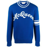 Alexander McQueen Suéter de tricô com padronagem - Azul