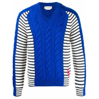 Alexander McQueen Suéter decote V de tricô - Azul