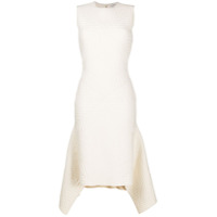 Alexander McQueen Vestido assimétrico com textura - Branco