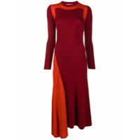 Alexander McQueen Vestido color block de lã e tricô - Vermelho