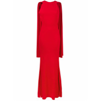 Alexander McQueen Vestido de festa de seda com detalhe de lenço - Vermelho