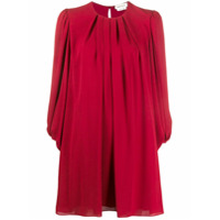 Alexander McQueen Vestido reto com pregas - Vermelho