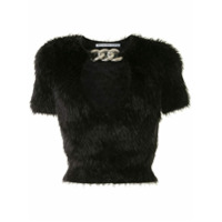 Alexander Wang Blusa cropped com detalhe de aros - Preto