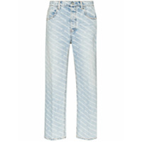 Alexander Wang Calça jeans reta com estampa de logo - Azul