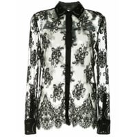 Alexander Wang lace shirt with all over grommet detail - Preto