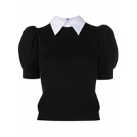 Alice+Olivia detachable-collar knitted top - Preto