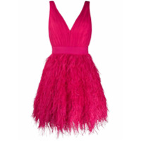 Alice+Olivia Vestido Tegan com plumas - Rosa
