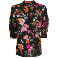 Altuzarra Camisa sem colarinho com estampa floral - Preto