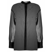 AMI Blusa translúcida com gola mandarim - Preto