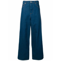 AMI Calça jeans com bolsos e modelagem solta - Azul