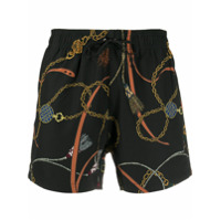AMIRI Short de natação com estampa de corrente - Preto