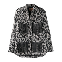 Andamane Evita fringed leopard-print jacket - Cinza