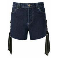 Andrea Bogosian Short jeans Portland pedrarias bordadas - Azul