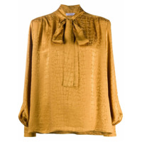 ANINE BING crocodile-print silk blouse - Dourado