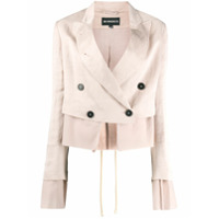 Ann Demeulemeester Blazer cropped com abotoamento duplo - Rosa